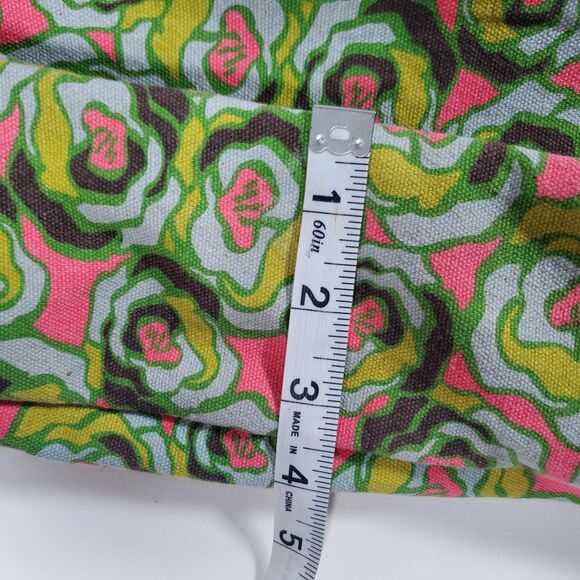 Kavu Medium Crossbody Bag Green Pink Floral Abstract Cotton Outdoors Rope Strap - Picture 11 of 12